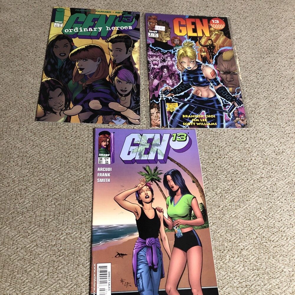 Lot of 3 Image Gen 13 Comics 1 Ordinary Heroes 7 and 34